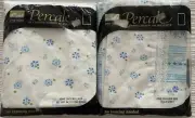 Vintage Montgomery Ward Percale Double Bed Fit & Flat Sheet Set Blue Floral