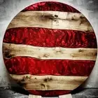 24" Round Red Epoxy Coffee Table, Epoxy Dining Table, Walnut Wood Epoxy Table