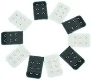 [LIFKOME] 10pcs Bra Strap Extender 2 Hooks 3 Rows Bra Extension Elastic Cotton Soft Bra Extenders for Women