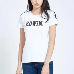 【EDWIN】女裝 溫變迷彩短袖T恤(白色)