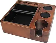 Espresso Knock Box, Stainless Steel tee Container for portafilter, Coffee Knock Container with Knock bar and Non-Slip Rubber Base, Shock Absorption and Durable Italian Coffee Knock Box (Square)
