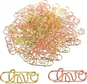 60Pcs Love Shape Paper Clips Rose Gold Heart Paper Clips Love Gold Paperclips...