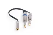 3.5 mm1/8 TRS Female To Dual 1/4" TS to Stereo Breakout Y Cable,