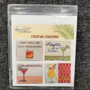 Laurie Kent Designs Cocktail Coasters Mug Rugs Embroidery CD New