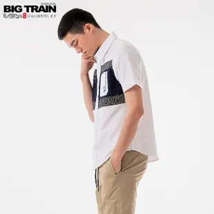 BIG TRAIN 剪接配色襯衫-白B70113-80