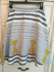 Anthropologie Plenty By Tracy Reese Marisol Swing Skirt Striped Cotton Small NWT