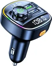 Bluetooth5.0 Car Wireless FM Transmitter Adapter USB PD Charger AUX Hand-Free