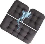 GHKWXUE Patio Wicker Cushions Outdoor/Indoor Patio Waterproof 3 Piece Loveseat Cushion Set All-Thickened Swing Cushions 2-3 Seater,1 Loveseat Cushion 43”x20” & 2 U-Shape Cushion 19”x19”& Dark Gray
