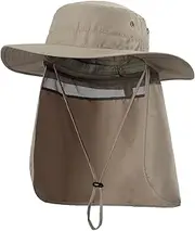 [Home Prefer] Unisex Quick Drying Uv Protection Outdoor Sun Hat with Flap Neck Cover Foldable Fishing Cap