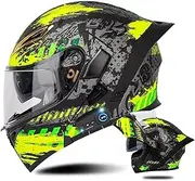 Bluetooth Motorcycle Helmet Modular Motorcycle Helmet for Adult Motorcycle Street Bike Moped Racing etc Various Rides Adult Unisex DOT Approved Flip Up Integrated Helmet (S~XXL)