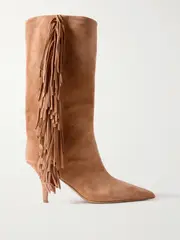 [Paris Texas] Paris Texas - Jessie Fringed Suede Knee Boots - Tan - IT41 IT 41 Brown