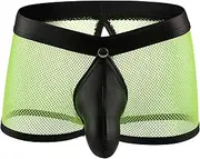 [Maiyifu-GJ] Sexy Underwear for Men Breathable Mesh Pouch Briefs See Through Underpants Low Rise Fishnet Shorts