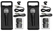 2 Rockville RMC-XLR Dynamic Cardioid Professional Metal Microphones W/XLR Cable