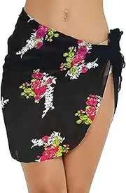 [Generic] Bathing Suit Cover up Pants Women plus Size Bikini Chiffon Sheer Pareo Swimwear Skirt Cover Girl Make up 255