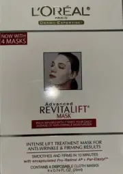 L'Oréal Revitalift 4 Face Masks - New Sealed - Smooths And Firms In 10 Minutes