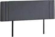 Linen Fabric King Bed Deluxe Headboard BedHead - 80mm Thick Grey