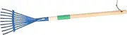 BESPORTBLE Kids Lawn Tools Removable Rake with Wooden Handle Small Metal Rake for Gardening Cleaning Leaves and Outdoor Play Blue