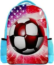 Travel Backpack for Men,Backpack for Women,American Flag with Football,Backpack, R4ox6uonockz, 10.5x8x16.5 in