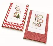 New Set of 2 Mud Pie Christmas Linen & Fingertip Towel Set FA LA LA & HO HO HO