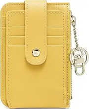 [SKUZA] Wallet,Card Bag,Designer Card Holder Purse Mini Wallets for Women Soft PU Leather Zipper Purses Ladies Driving License Purse (Color : Brown) (Yellow)