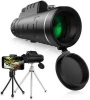 High Power Monocular Telescope Waterproof Monocular with Phone Clip and Tripod