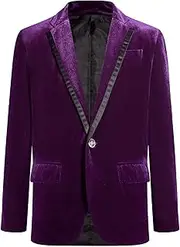 [Lejafay] Kids Boys Velvet Formal Blazer Casual Long Sleeve Lapel Suit Jacket with Shoulder Pads