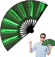 [Generic] Folding Fan Light Up | LED Hand Fan for Dancing - Portable Cosplay Performance Props for Carnival Holiday, Hot Weather Cooling Tools
