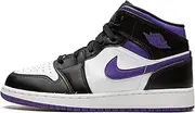 [Nike] Jordan Boy's Air Jordan 1 Mid (Big Kid) Black/Dark Iris/White 5.5 Big Kid M