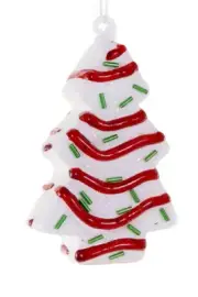 Cody Foster Co Christmas Tree Snack Cake Glass Christmas Ornament
