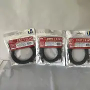 (3) 7’ CAT7 Network Cable Copper Gold Plated SFTP Shielded Ethernet RJ45 Patch