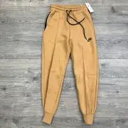 Nike Tech Fleece Joggers Size Medium Womens Mid Rise Sportswear Flax Brown $120