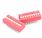 50PCS NEW Red 2.54mm Pitch 9-Bit 9 Positions Ways Slide Type DIP Switch