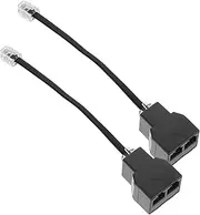 TEHAUX Phone Splitter 6p4c Detachable Lines Rj11 to Rj14 4-core Line Adapter Double Adaptor for Multiple Devices