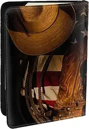 [JEJEA] American Flag with Cowboy Boots Print Travel Organizer Credit Cards Case Passport BookPassport Holder Cover Wallet forTraveling,, Black, One Size