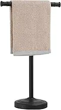 13 Inch Matte Black Towel Stand Hand Towel Holder Bathroom Kitchen Vanity Countertop T-Shape Towel Rack Free Standing Stainless Steel Towel Bar Towel Ring