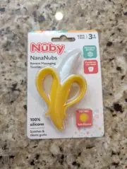 Nuby Baby NanaNubs Banana Massaging Toothbrush 100% Silicone 3+ mo.