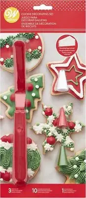 Wilton Spatula, Tip and Piping Bags Christmas Cookie Decorating Set, 14-Piece