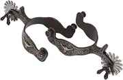 Western Engraved Spurs, 1 Pair Western Cowboy Boot Spurs, Carbon Steel Engraved Horse Spurs with Vintage Pattern, U Shaped Equestrian Spurs for Saddlery Equestrian Equipment