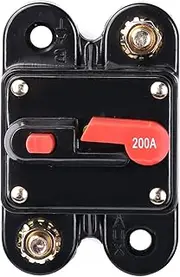 DC 12V-24V 60A/100A/200A Manual Reset Circuit Breaker Suitable for Car and Boat Audio Stereo Video Current Overload Protector (200A)