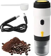 YOPOTIKA Portable Electric Espresso Machine, Camping Coffee Machine, Self-Heating, Small Espresso Machine (Rechargeable USB), Compatible with NES/DG Capsule & Ground Coffee, 60 ml Tank (White)