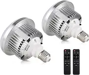 2pcs 85W Light Bulb 3200K-5500K Photography Lamp Bulb Energy-Saving Adjustable Brightn E27 Mount with Remote Control for Photography Studio Home Warehouse Office Hotel