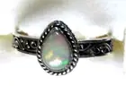 Ethiopian Opal Stackable Solitaire Ring / size 10 / 925 Sterling Silver / 3.3g