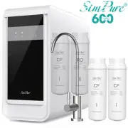 SimPure 600GPD Reverse Osmosis System, Tankless, 7 Stage Filtration, Extra 2*CF