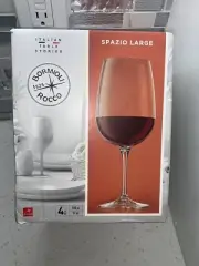 Bormioli Rocco Spazio 17 oz Large Wine Glass Made in Italy Set of 4 BRAND NEW