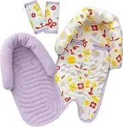 GoldBug Deluxe 2-in-1 Duo Head Support + Matching Strap Covers for Baby and Infant Car Seats and Strollers - Backyard Bugs