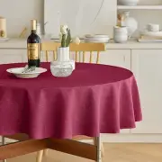 Christmas Red Waterproof Round Table Cloth for Round Table,Decorative