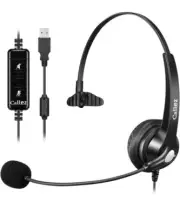 USB Headset with Microphone for PC, Computer Headset with Microphone Noise Cance