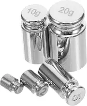 NAMOARLY 5pcs Set Weights Gram Scale Digital Weight Scale Adapter Coin Weight Scale Weight Balance Scale Bag Weight Scale for Luggage Suitcase Weight Scale Weight Scale Analog Steel Silver