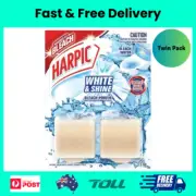 2pc Harpic White Shine Toilet Cistern/Bowl Flush Cleaner/Bleach Block Cleaning