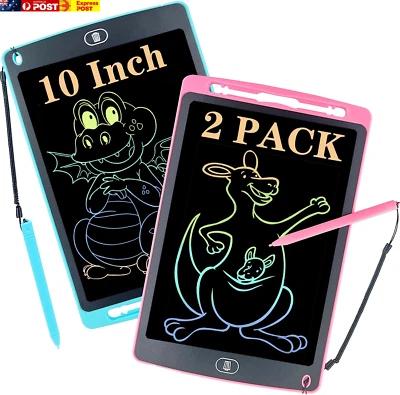 2 Packs LCD Writing Tablet for Kids Toys, 10Inch Doodle Board Drawing Pads for 2
